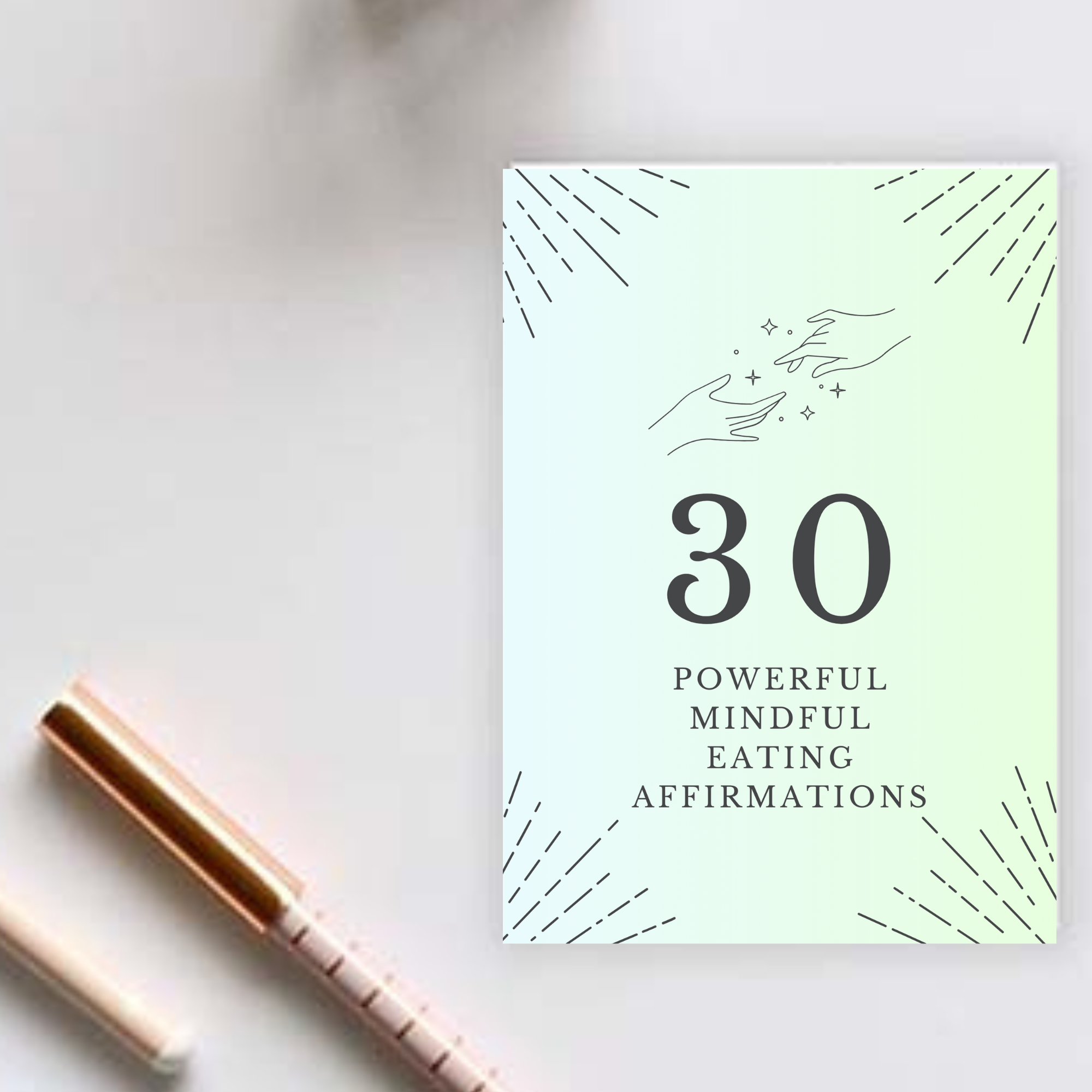 30 Mindful Eating Affirmation Cards - Editable & Customizable on Canva
